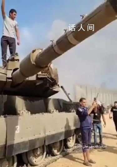疑哈馬斯占領以軍事基地畫面曝光 繳獲裝甲車與坦克的畫面
