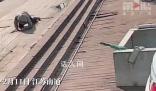 釣友忘拉手剎汽車滑下臺階墜入魚塘 后續請了吊車才將車救回