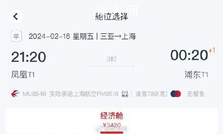 三亞部分返程機票回落至3000元檔 增飛夜間航班運行寬體機釋放經濟艙位
